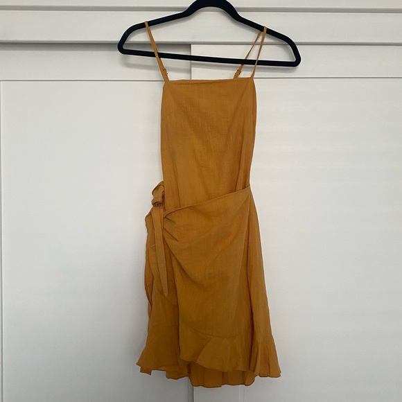 SHEIN | Dresses | Mustard Yellow Wrap Dress | Poshmark